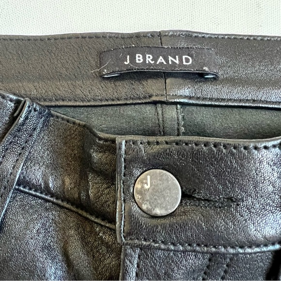 J Brand Bonded Studded Leather Pant in Noir Black - Picture 4 of 11